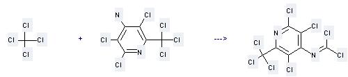 4-Pyridinamine,2,3,5-trichloro-6-(trichloromethyl)- can react with Tetrachloromethane to give C<sub>7</sub>Cl<sub>8</sub>N<sub>2</sub>. 